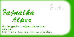 hajnalka alper business card